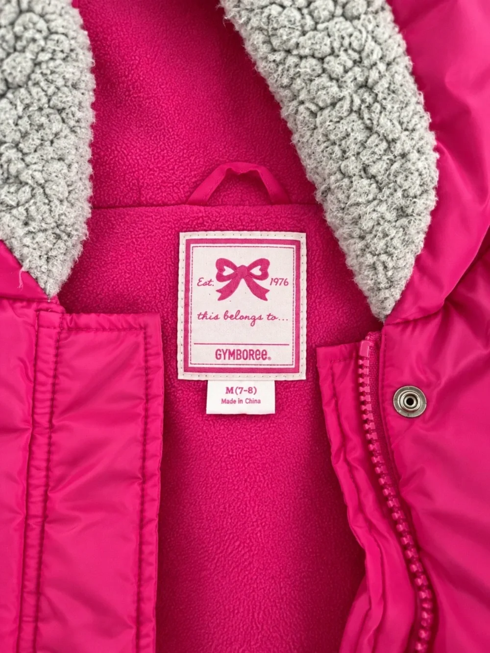 Gymboree Girls’ Pink Winter Coat – Size M (7–8)